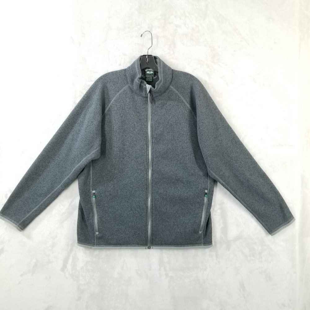 Arborwear Staghorn‎ Fleece Jacket Men Large Gray Full Zip Rugged Outdoor Knit